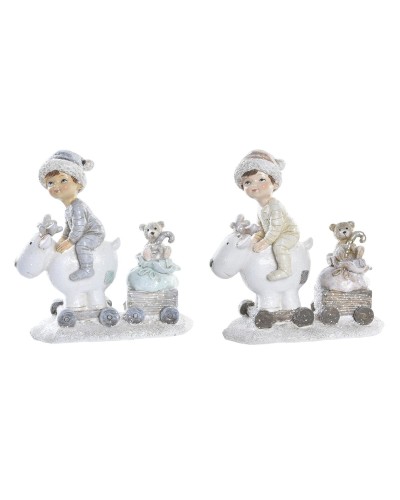 Decorazione Natalizia DKD Home Decor Resina Bambini (13 x 6 x 13,5 cm) (2 Unità)