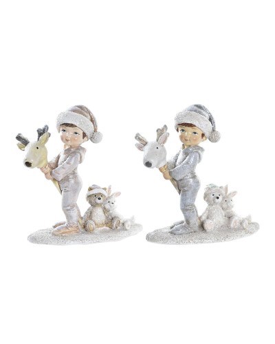 Adorno Navideño DKD Home Decor Resina Niño (11 x 5,5 x 12 cm) (2 Unidades)
