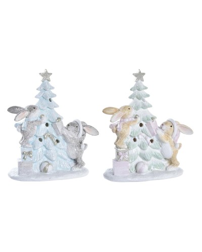 Decorazione Natalizia DKD Home Decor Albero Resina (13,5 x 8 x 16 cm) (2 Unità)