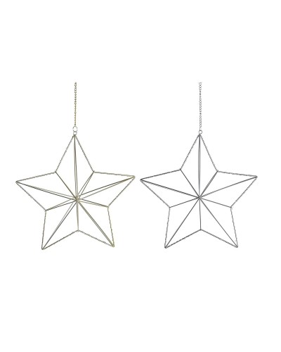 Adorno Navideño DKD Home Decor Metal Estrella (2 Unidades) (30 x 11 x 30 cm)