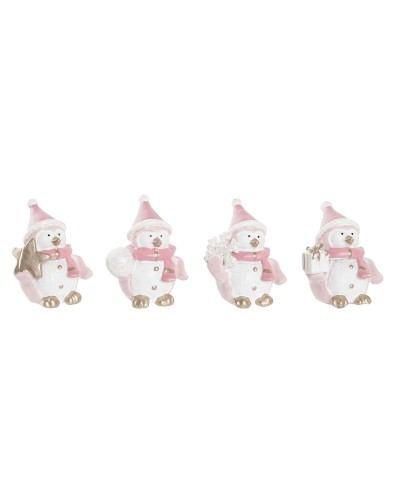 Decorazione Natalizia DKD Home Decor Resina Pupazzo di Neve (3,5 x 2,5 x 4 cm) (4 Unità)