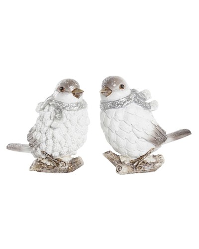 Decorazione Natalizia DKD Home Decor Resina Uccello (13,5 x 7 x 12,5 cm) (2 Unità)