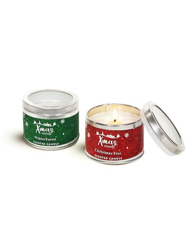 Set de Velas DKD Home Decor Navidad (2 Unidades) (8 x 8 x 6 cm)