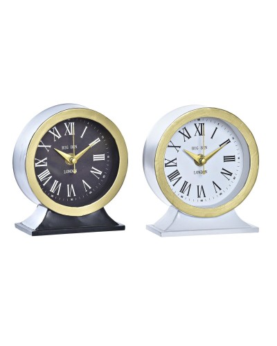 Reloj de Mesa DKD Home Decor Blanco Negro (2 Unidades)