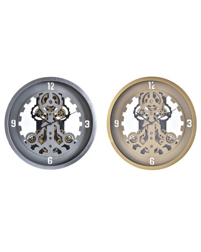 Reloj de Pared DKD Home Decor Dorado Plateado Cristal Hierro 50 x 8 x 50 cm (3 Unidades) (2 Unidades)