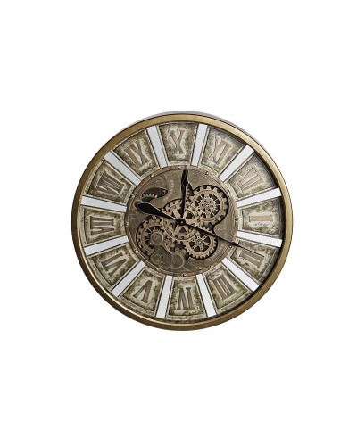 Orologio da Parete DKD Home Decor Ingranaggi Dorato Ferro 72 x 8,5 x 72 cm