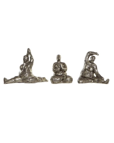 Statua Decorativa DKD Home Decor 11 x 22,5 x 17 cm Dorato Yoga (3 Unità)