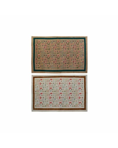 Tappeto DKD Home Decor 160 x 230 x 0,4 cm Poliestere Bianco Ikat Boho (2 Unità)
