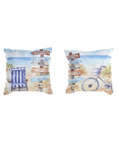 Cuscino DKD Home Decor Spiaggia Poliestere Alluminio Multicolore Mediterraneo (45 x 10 x 45 cm) (2 Unità)