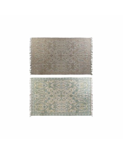 Alfombra DKD Home Decor 200 x 290 x 0,5 cm Rojo Poliéster Verde Árabe (2 Unidades)