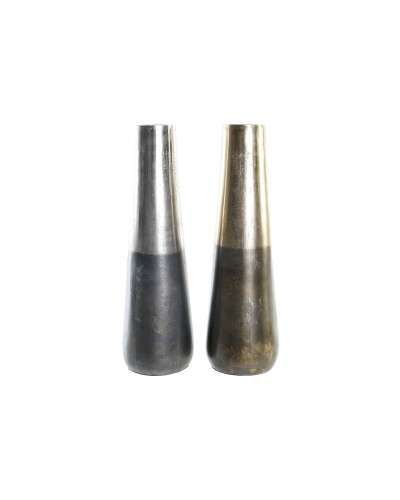 Vaso DKD Home Decor 15,5 x 15,5 x 49,5 cm Alluminio Moderno (2 Unità)