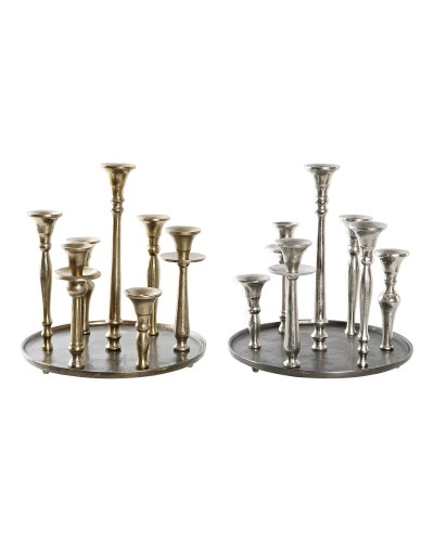 Candelabro DKD Home Decor 29 x 29 x 30 cm Aluminio Moderno (2 Unidades)