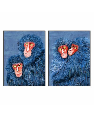 Lienzo DKD Home Decor Moderno Monos 90 x 4 x 120 cm (2 Unidades)