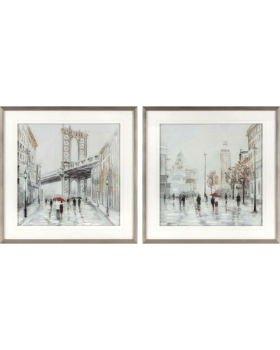 Quadro DKD Home Decor Città (63 x 3 x 63 cm) (60 x 3 x 60 cm) (2 Unità)