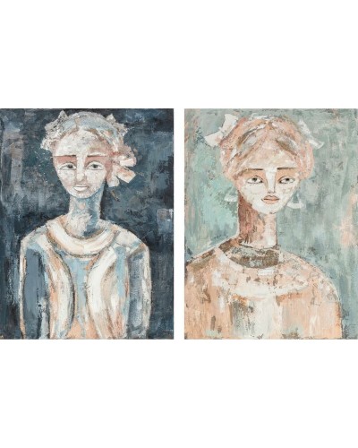 Quadro DKD Home Decor 90 x 3,7 x 120 cm Coloniale 90 x 4 x 120 cm Africana (2 Unità)