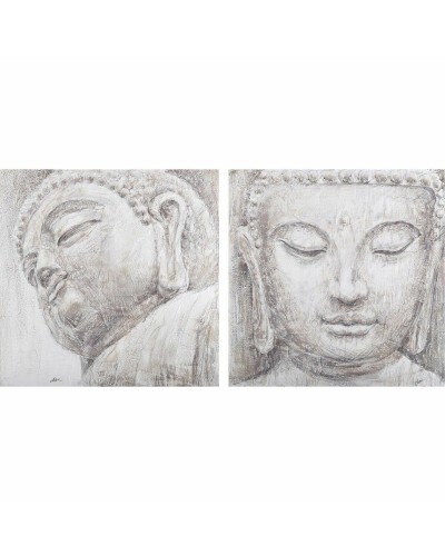 Quadro DKD Home Decor Buddha Orientale 80 x 3,5 x 80 cm (2 Unità)