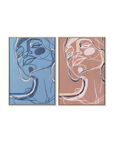 Cuadro DKD Home Decor 84 x 4,5 x 123 cm Mujer Moderno (2 Unidades)