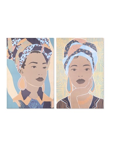 Quadro DKD Home Decor 83 x 4,5 x 123 cm Coloniale 80 x 3 x 120 cm Africana (2 Unità)