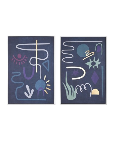 Quadro DKD Home Decor 83 x 4,5 x 122,5 cm 83 x 4,5 x 123 cm Astratto Città (2 Unità)