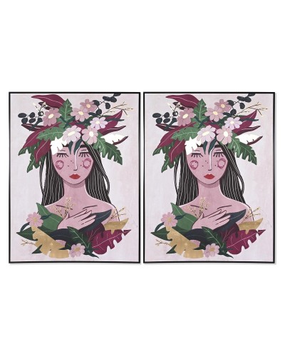 Quadro DKD Home Decor 103 x 4,5 x 143 cm Fiori Scandinavo (2 Unità)