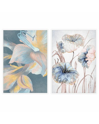 Quadro DKD Home Decor Fiori (103 x 4,5 x 143 cm) (2 Unità)