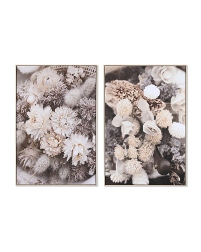 Quadro DKD Home Decor 83 x 4,5 x 122,5 cm 83 x 4,5 x 123 cm Fiori Cottage (2 Unità)