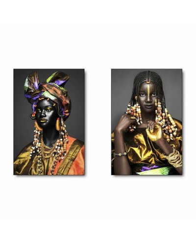 Quadro DKD Home Decor Coloniale Africana (50 x 2 x 70 cm) (2 Unità)