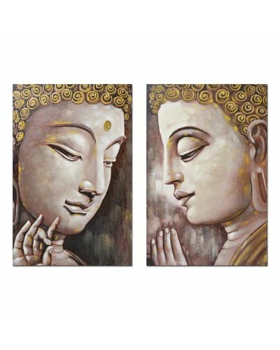 Schilderij DKD Home Decor Boeddha 80 x 3 x 120 cm Orientaals (2 Stuks)