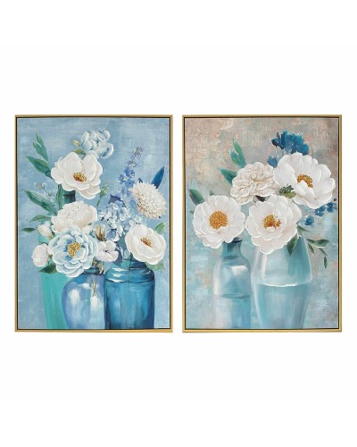 Tela DKD Home Decor 60 x 3,5 x 80 cm Vaso Shabby Chic (2 Unità)