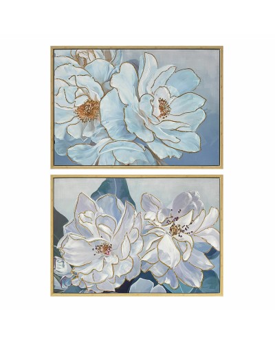 Quadro DKD Home Decor 100 x 4 x 70 cm Fiori Romantico (2 Unità)