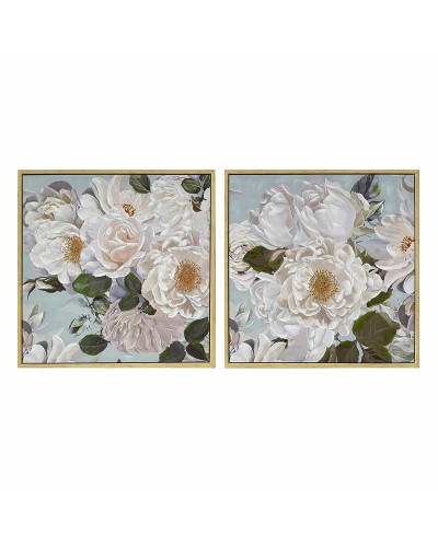Bild DKD Home Decor 80 x 4 x 80 cm Blomster Shabby Chic (2 Stück)