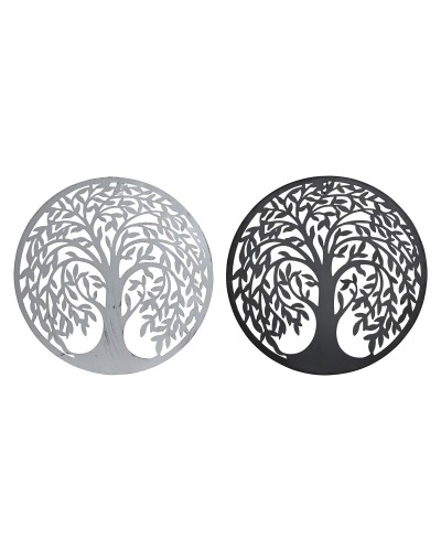 Decorazione da Parete DKD Home Decor Albero Metallo Tradizionale (2 Unità) (40 x 1 x 40 cm)