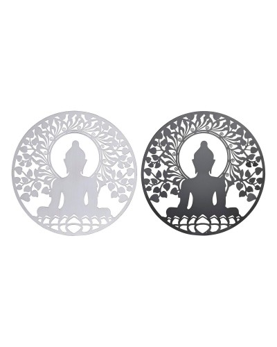 Wall Decoration DKD Home Decor Metal Buddha (2 Units) (60 x 1 x 60 cm)