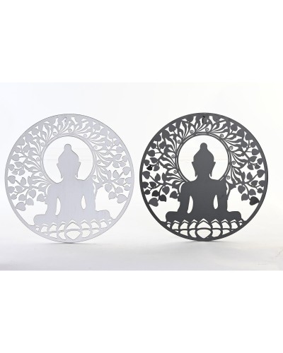 Wanddecoratie DKD Home Decor Metaal Boeddha Orientaals (2 Stuks) (40 x 1 x 40 cm)