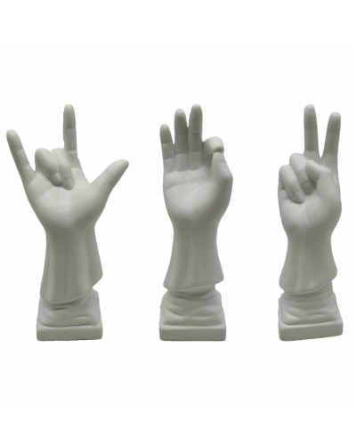 Deko-Figur DKD Home Decor Weiß Hand 7 x 7 x 25 cm (3 Stück)