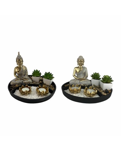 Koristehahmo DKD Home Decor 26 x 26 x 18 cm Itämainen Puutarha (2 osaa)