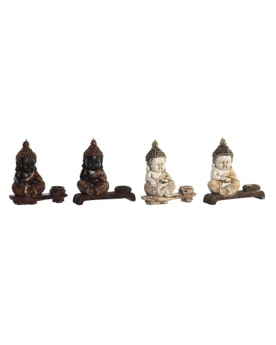 Decoratieve figuren DKD Home Decor 22 x 8,2 x 23 cm Rood Beige Boeddha Orientaals (4 Onderdelen)