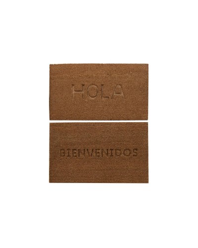 Felpudo DKD Home Decor Marrón Goma Coco (75 x 45 x 2,3 cm) (2 Unidades)