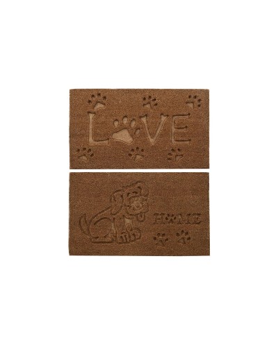 Dörrmatta DKD Home Decor Brun Gummi Kokosnöt (75 x 45 x 2,3 cm) (2 antal)