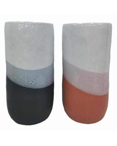 Jarrón DKD Home Decor Tricolor 13 x 13 x 25 cm Dolomita (2 Unidades)