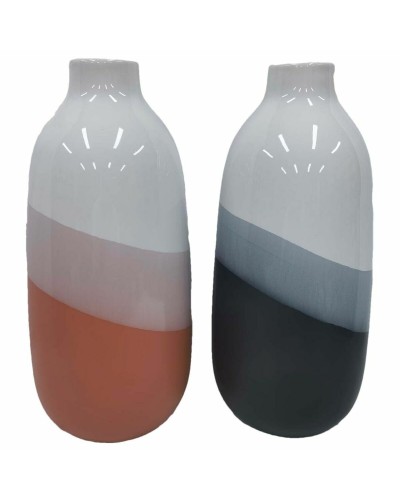 Vase DKD Home Decor 13 x 13 x 29 cm Dreifarbig Dolomite (2 Stück)