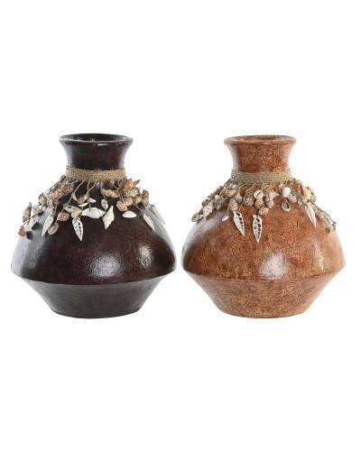 Maljakko DKD Home Decor Monivärinen Bambu Shells 30 x 30 x 32 cm (2 osaa)