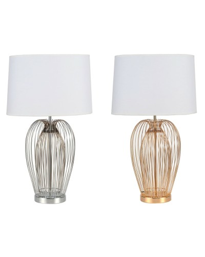Pöytälamppu DKD Home Decor Metalli Valkoinen 220 V 35 x 35 x 63 cm 50 W (2 osaa)