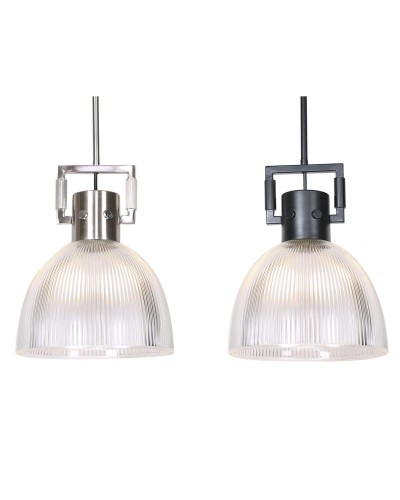 Suspension DKD Home Decor Noir Argenté Métal Verre 25,4 x 25,4 x 35,5 cm (2 Unités)