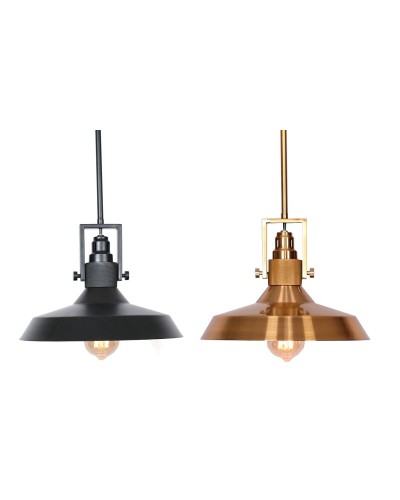 Taklampa DKD Home Decor Svart Gyllene Metall 50 W (2 antal)