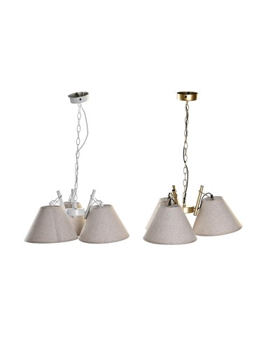 Suspension DKD Home Decor 50 x 46 x 30 cm Doré Métal Blanc 50 W (2 Unités)