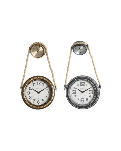 Wanduhr DKD Home Decor 28,5 x 8 x 50 cm Kristall Eisen Vintage (2 Stück)