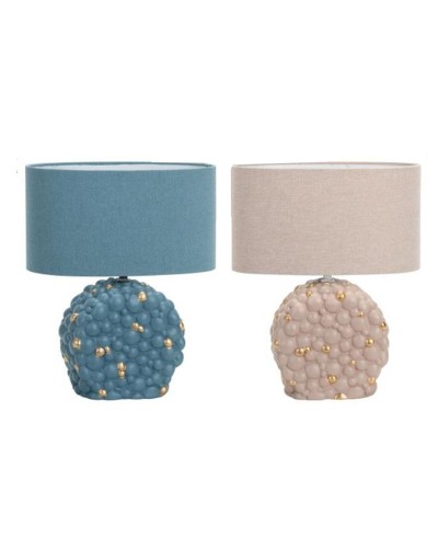 Bureaulamp DKD Home Decor Blauw Gouden Bruin Stof Polyester Keramiek 220 V 50 W (24 x 15 x 34 cm) (2 Stuks)