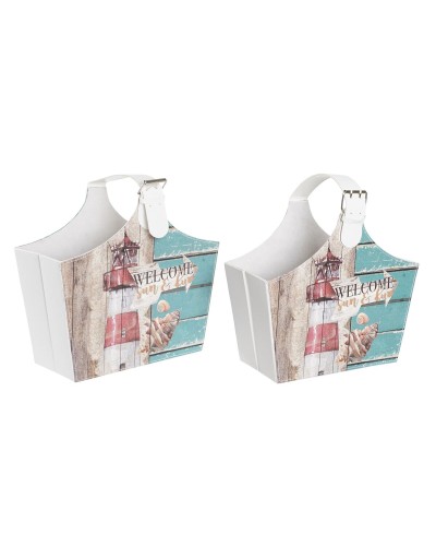 Porte-revues DKD Home Decor 40 x 18 x 41 cm Multicouleur Carton méditerranéen (2 Unités)
