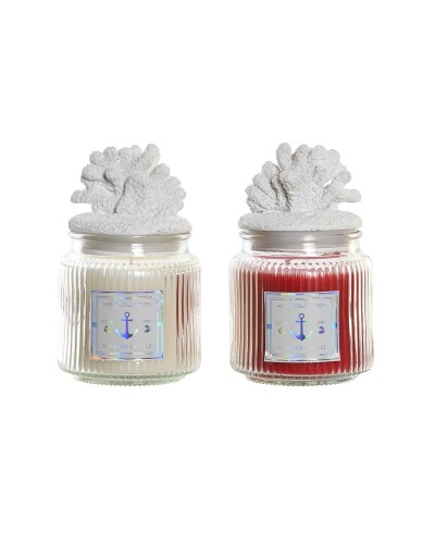 Vela Perfumada DKD Home Decor Coral Mediterráneo 430 g (2 Unidades)